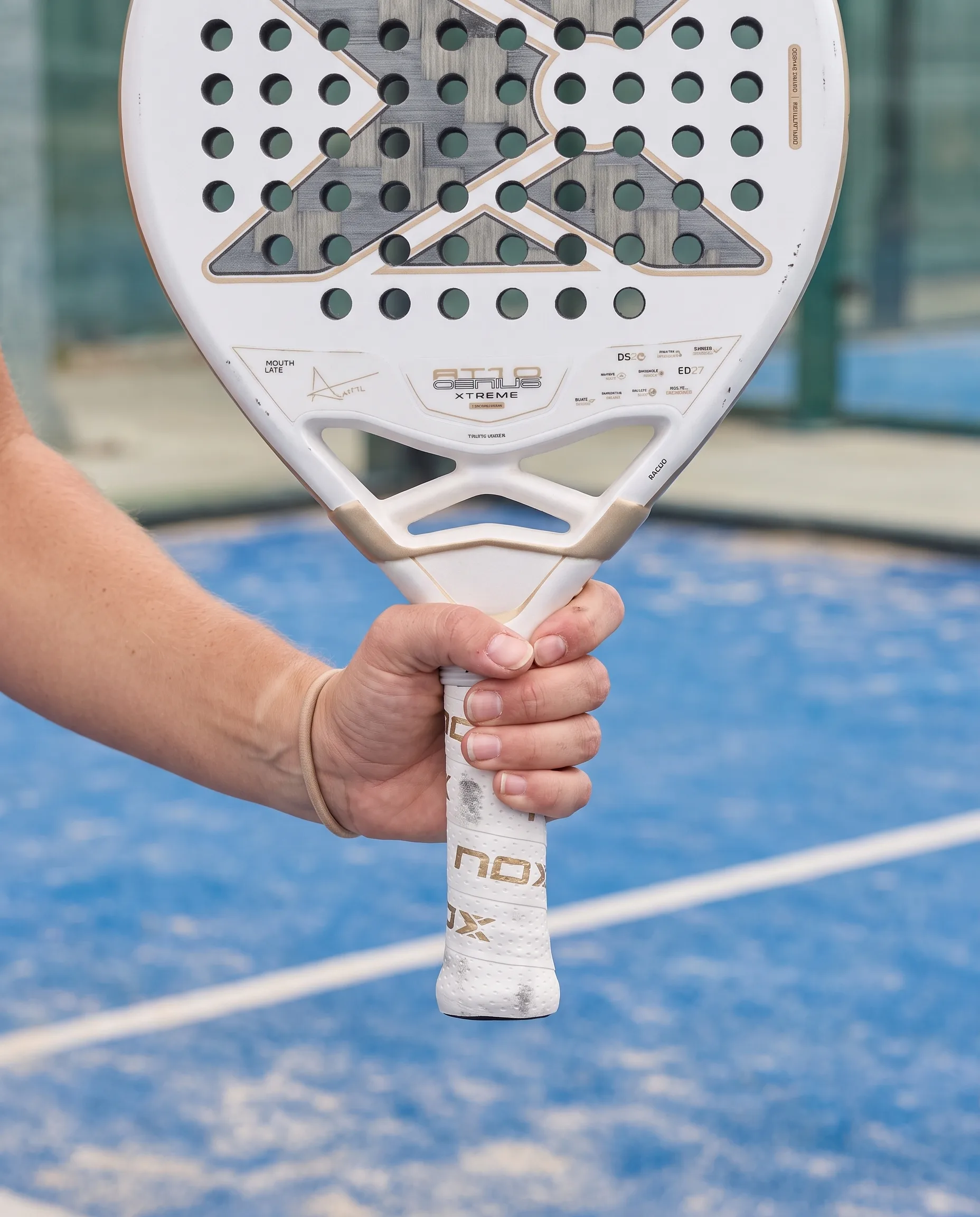 Close-up of a hand gripping the Nox AT10 Genius 12K